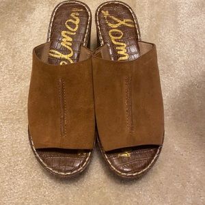 Sam Edelman slip on cork wedges